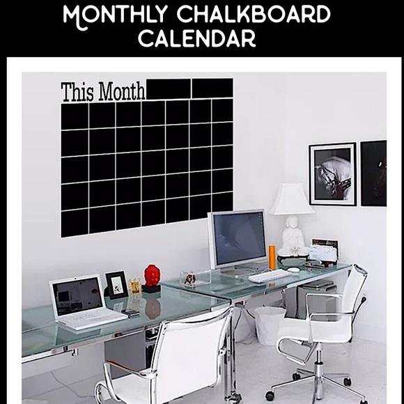 Vinyl Chalkboard Blackboard Monthly Calendar NWT - Picture 3 of 6